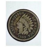 1863 Indian Head Penny coin