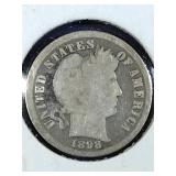 1898 Barber Dime coin