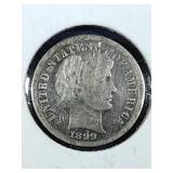 1899 Barber Dime coin