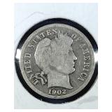 1902 Barber Dime coin