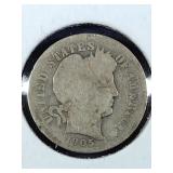 1905 O Barber Dime coin