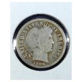 1909 D Barber Dime coin
