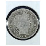 1910 Barber Dime coin