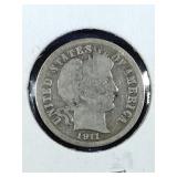 1911 D Barber Dime coin