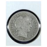 1915 Barber Dime coin