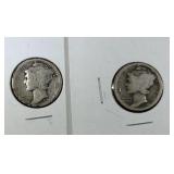 1916 & 1916 S Mercury Dime coins