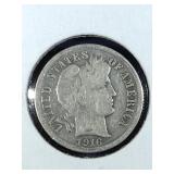 1916 S Barber Dime coin