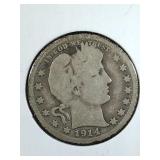 1914 Barber Quarter coin