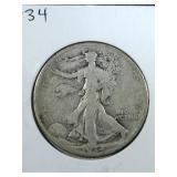 1934 Walking Liberty Half Dollar coin