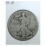 1935 D Walking Liberty Half Dollar coin