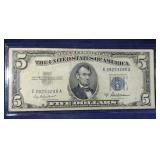 1953 A $5 Silver certificate bank note