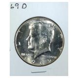 1969 D Kennedy Half Dollar coin