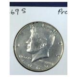 1969 S Proof Kennedy Half Dollar coin