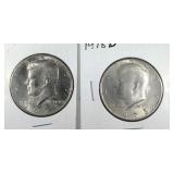 1973 & 1973 D Kennedy Half Dollar coin