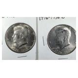 1776-1976 P&D Kennedy Half Dollar coins