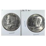 1979 & 1979 D Kennedy Half Dollar coins