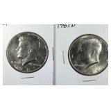 1981 & 1981 D Kennedy Half Dollar coins