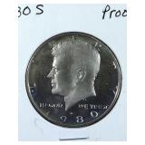 1980 S Proof Kennedy Half Dollar coin
