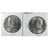 1985 & 1985 D Kennedy Half Dollar coins