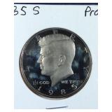 1985 S Proof Kennedy Half Dollar coin