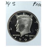 1994 S Proof Kennedy Half Dollar coin