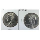 1995 & 1995 D Kennedy Half Dollar coins