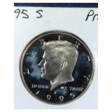 1995 S Proof Kennedy Half Dollar coin