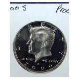 2000 S Proof Kennedy Half Dollar coin
