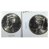 2004 & 2004 D Kennedy Half Dollar coins