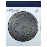 1890 O Morgan Silver Dollar coin