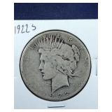 1922 S Peace Dollar coin