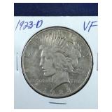 1923 D Peace Dollar coin