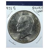 1971 S Silver UNC Ike Dollar coin