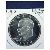 1974 S Silver Proof Ike Dollar coin