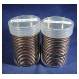 two rolls of 1972 D BU Ike Dollar coins