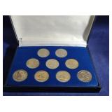 9 Coin Susan B. Anthony collection in display box
