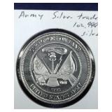 US Army silver trade unit 1 oz. .999 fine silver