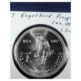 1987 Eagle head Prospector 1 oz. .999 fine silver