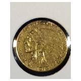 1913 $2 1/2 gold Inidan coin