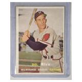 1957 Topps #193 Del Rice - Milwaukee Braves