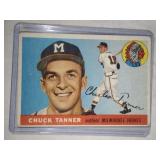 1955 Topps HIGH #161 Chuck Tanner ROOKIE CARD 