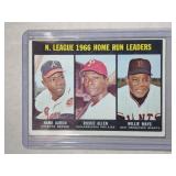 1967 Topps #244 Hank Aaron Willie Mays NL Home Run