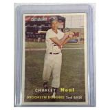 1957 Topps #242 Charley Neal -Brooklyn Los Angeles