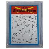 RARE 1973 Topps BLUE Milwaukee Brewers Team Check-