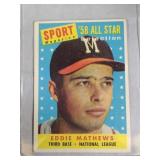 1958 Topps All Star Baseball Eddie Mathews #480