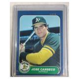 1986 Fleer Baseball Jose Canseco #U-20 rookie