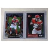 two Clyde Edwards-Helaire rookie football cards -