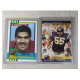 two Junior Seau rookie football cards - Topps #381