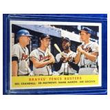 1958 Topps #351 Hank Aaron Ed Mathews Adcock -