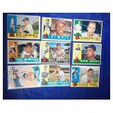 9 DIFFERENT 1960 Topps Milwaukee Braves cards